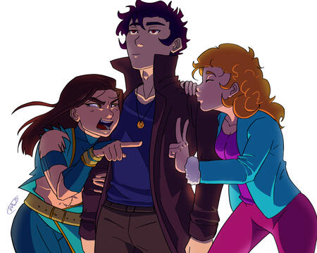 half body, cel shaded